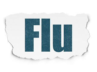 Image showing Healthcare concept: Flu on Torn Paper background