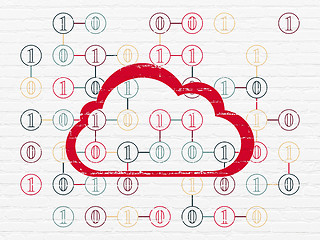 Image showing Cloud technology concept: Cloud on wall background