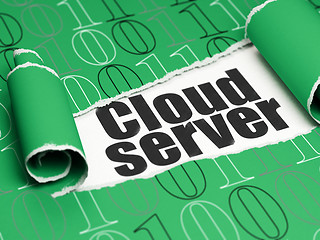 Image showing Cloud technology concept: black text Cloud Server under the piece of  torn paper