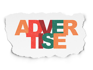 Image showing Advertising concept: Advertise on Torn Paper background