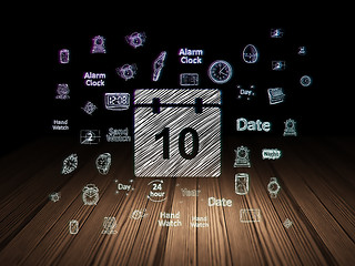 Image showing Time concept: Calendar in grunge dark room