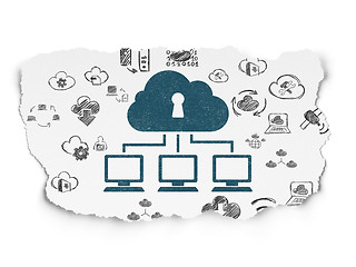 Image showing Cloud networking concept: Cloud Network on Torn Paper background