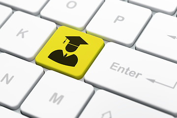 Image showing Education concept: Student on computer keyboard background