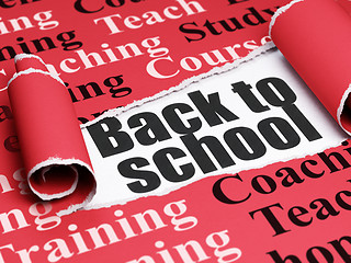 Image showing Education concept: black text Back to School under the piece of  torn paper
