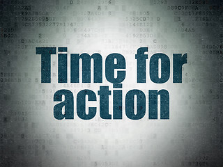 Image showing Time concept: Time for Action on Digital Paper background