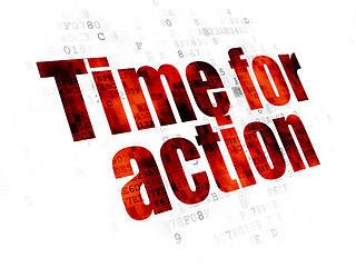 Image showing Timeline concept: Time for Action on Digital background