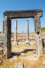 Image showing perge old construction in asia   the  roman temple 