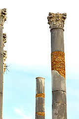 Image showing old column in the africa sky  nature