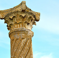 Image showing old column in the africa sky history and nature