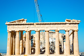 Image showing statue acropolis    historical    in greece    architecture 