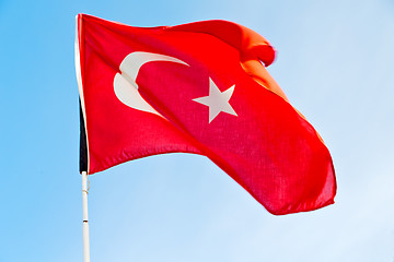 Image showing tunisia  waving flag in the blue    colour and wave