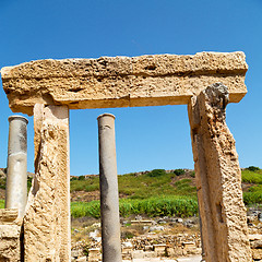 Image showing perge old construction in asia turkey the column  and the roman 