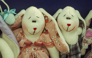 Image showing Needlework, original toys in the form of amusing dolls