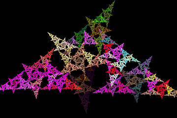 Image showing Fractal image: geometric pattern with triangles.