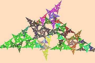 Image showing Fractal image: geometric pattern with triangles.