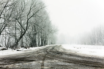 Image showing winter road   with snow