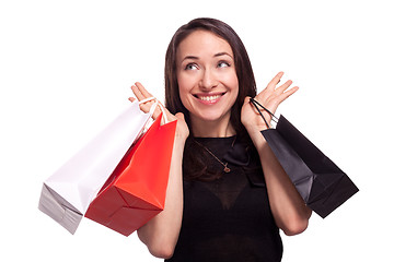 Image showing Shopping sale woman isolated on white