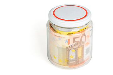 Image showing Money in the jar isolated on white background