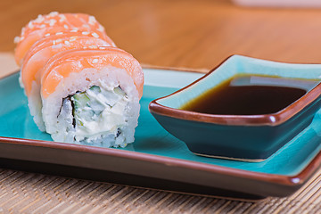 Image showing California maki sushi with fish 