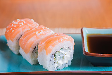 Image showing California maki sushi with fish 