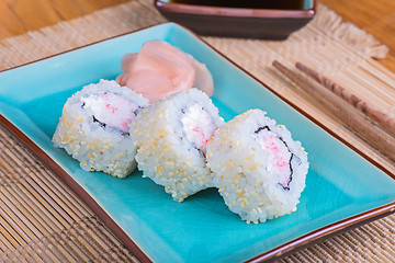 Image showing California maki sushi with crab meat