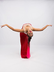 Image showing Girl dancer performs a dance elements