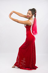 Image showing Girl dancer performs a dance elements