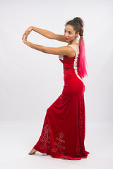 Image showing Girl dancer performs a dance elements