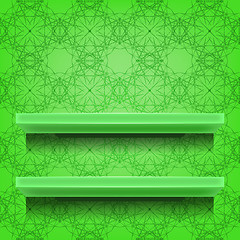 Image showing Green Shelves  on Ornamental  Background
