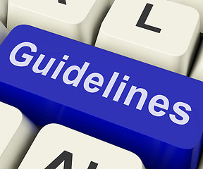 Image showing Guidelines Key Shows Guidance Rules Or Policy