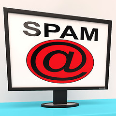 Image showing Spam Message Shows Unwanted Electronic Mail Inbox