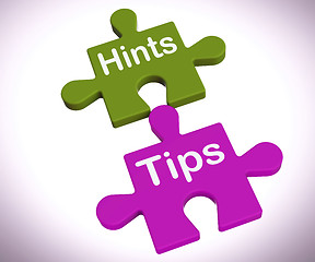 Image showing Hints Tips Puzzle Shows Suggestions And Assistance