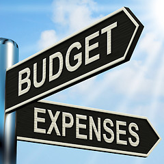 Image showing Budget Expenses Signpost Means Business Accounting And Balance