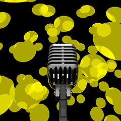 Image showing Microphone And Lights Shows Mic Concert Performance Or Music Sho