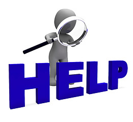 Image showing Help Character Shows Helpline Helpdesk Assist Or Support