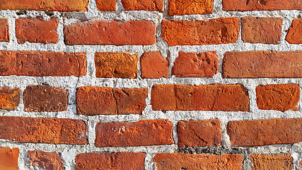 Image showing Texture of ancient red brick wall