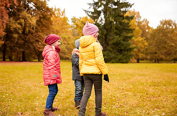 Image showing group of happy children in autumn park