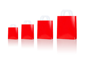 Image showing many blank red shopping bags