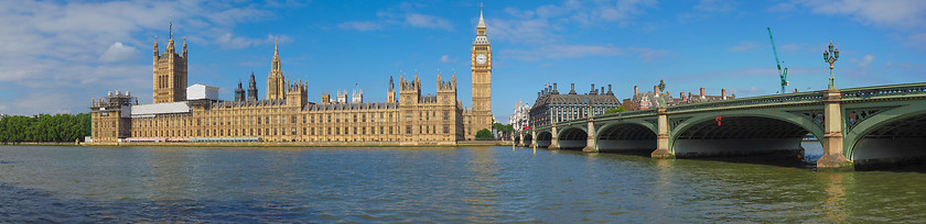 Image showing Westminster Bridge and Houses of Parliament in London