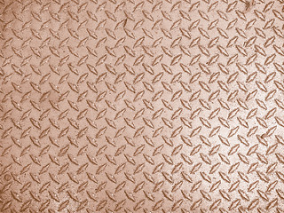 Image showing Retro looking Grey steel diamond plate background