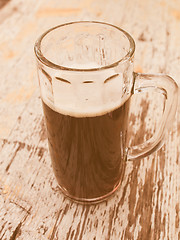 Image showing Retro looking Dark beer