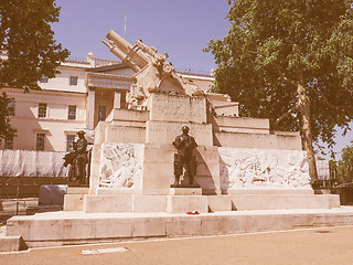 Image showing Retro looking Royal artillery memorial in London