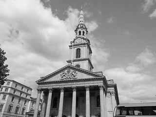 Image showing Black and white St Martin church in London