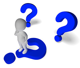 Image showing Question Marks Around Man Showing Confusion And Not Sure