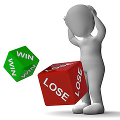 Image showing Win Lose Dice Showing Gambling