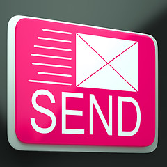 Image showing Send Envelope Shows Electronic Mailbox Internet Communication