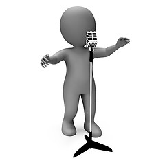 Image showing Singer Character Shows Singing Or Talent Microphone Concert