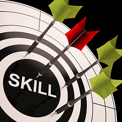 Image showing Skill On Dartboard Shows Gained Skills