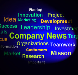 Image showing Company News Words Shows Whats New In Business