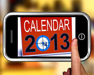 Image showing Calendar 2013 On Smartphone Showing Future Resolutions